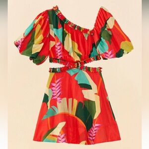 NWT Farm Rio Red Heliconia Mini Dress size XL